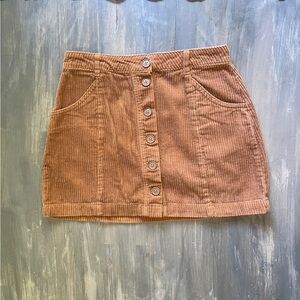 Forever 21 Tan Corduroy Mini Skirt